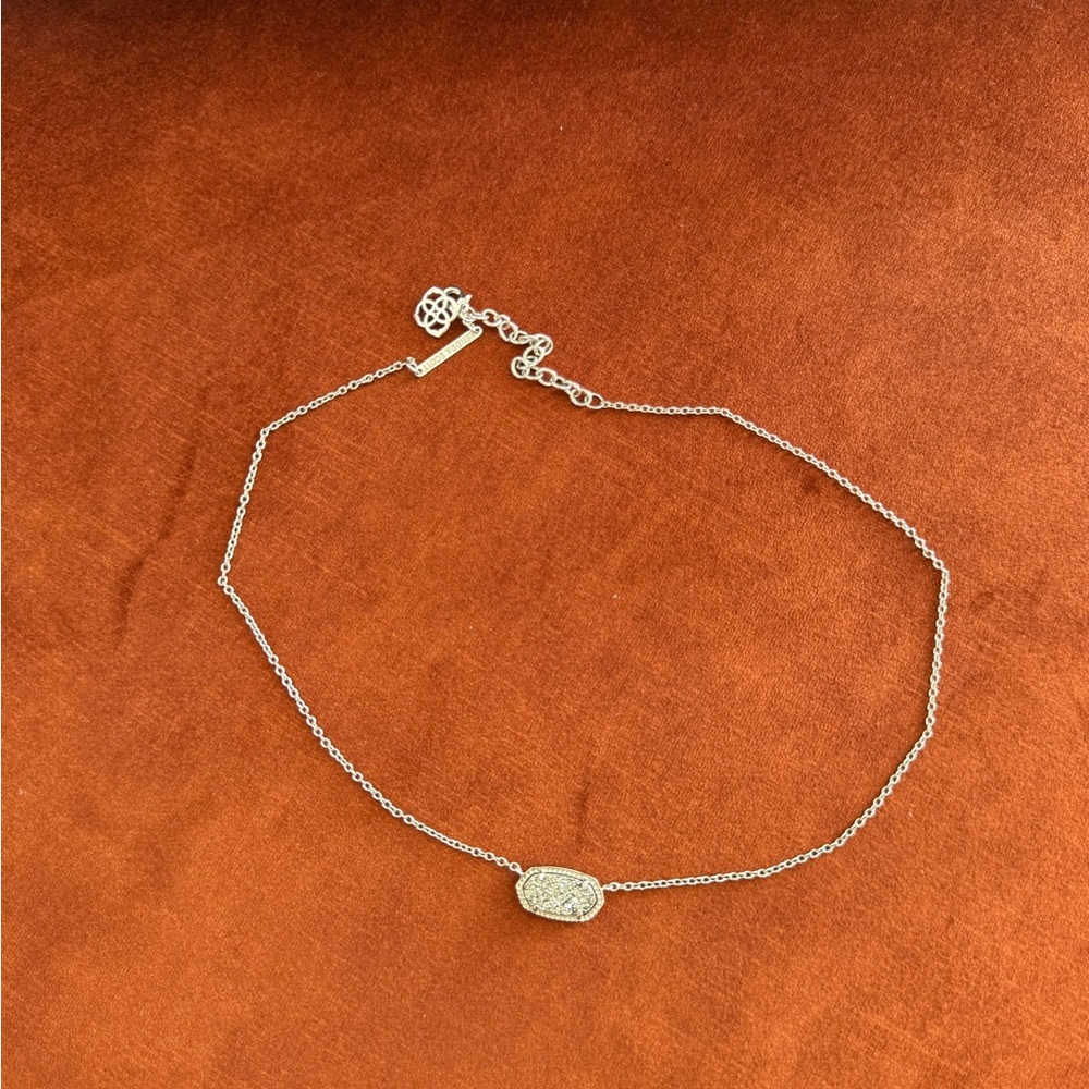 Kendra Scott Silver Oval Pendant Necklace